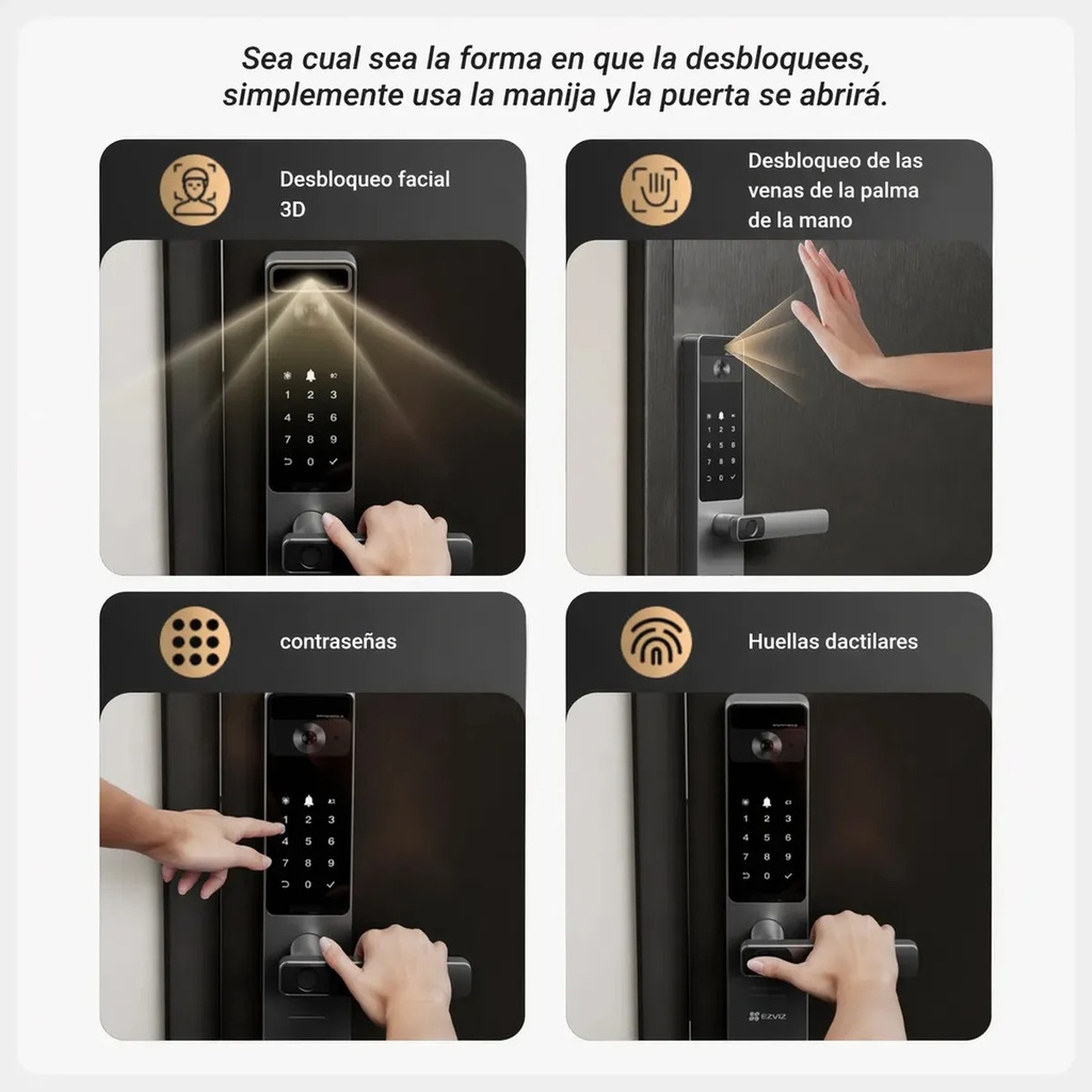 Cerradura Con reconocimiento Facial DL20 múltiples formas de desbloqueo