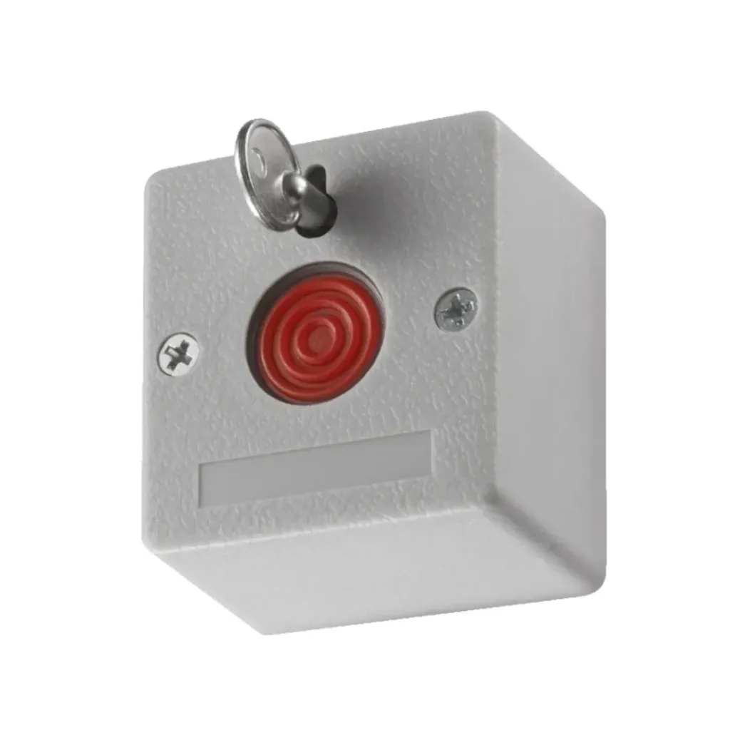 BOTON DE PANICO CABLEADO MATERIAL RETARDANTE AL FUEGO ABS NO/NC CAPACIDAD 250 VDC/300 mA
