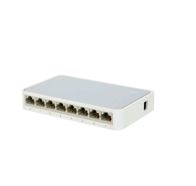 Switch de escritorio de 8 puertos 10/100M RJ45, caja de plástico