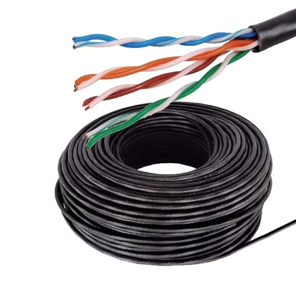 [DS-1LN5EO-UU/E-Plug(O-STD)(COL-H)] Hikvision Cable DS-1LN5EO-UU/E-Plug, UTP Cat 5E Ext Negro, 305Mts100% Cobre.