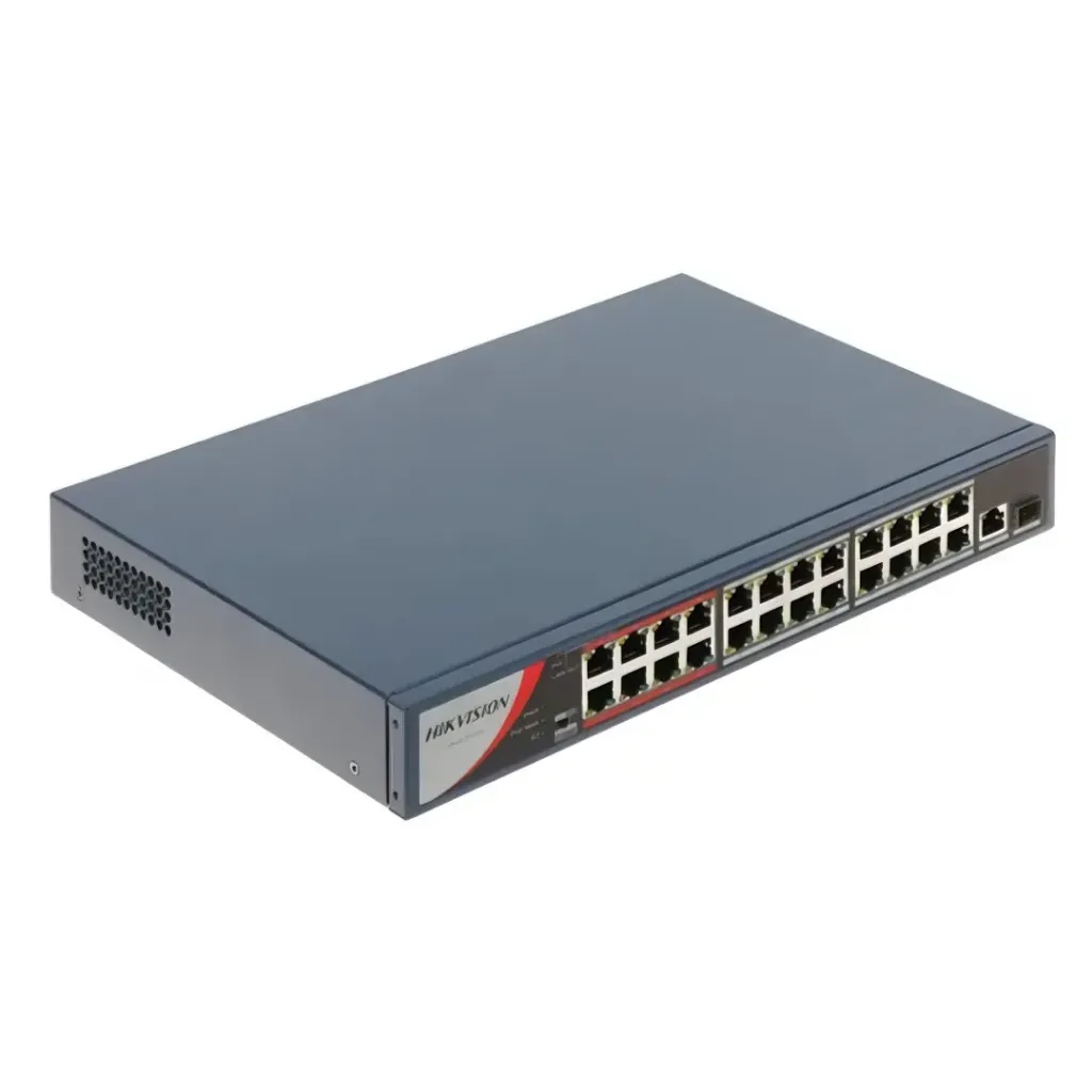 [DS-3E0326P-E/M(B)] Hikvision Switch DS-3E0326P-E/M(B), L2 24 Puertos 10/100 PoE 230W Metálico.