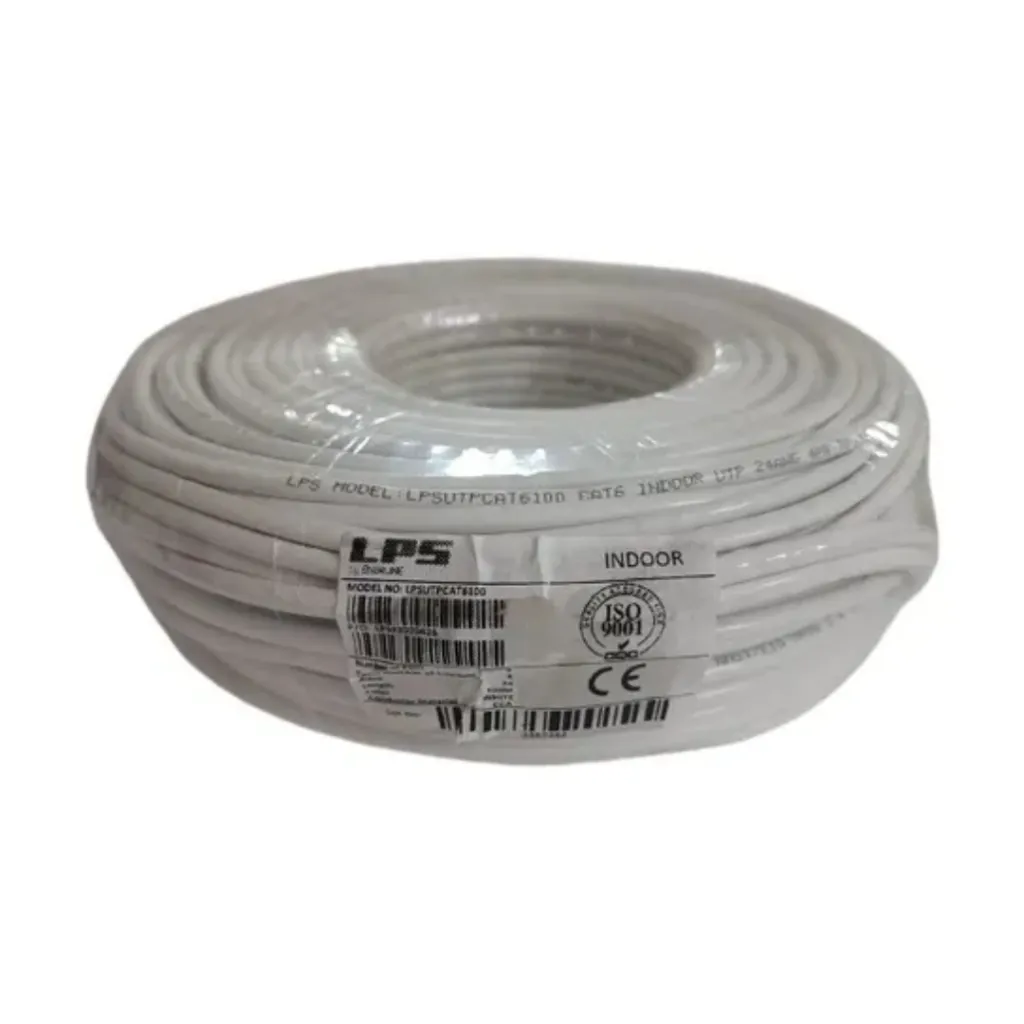 [LPSUTPCAT6] CABLE UTP CATEGORIA 6 INTERIOR ROLLO 305 METROS ALEACION 70/30 24AWG 4P*2 CCA 75 GRADOS CHAQUETA BLANCA CAJA PULL UP