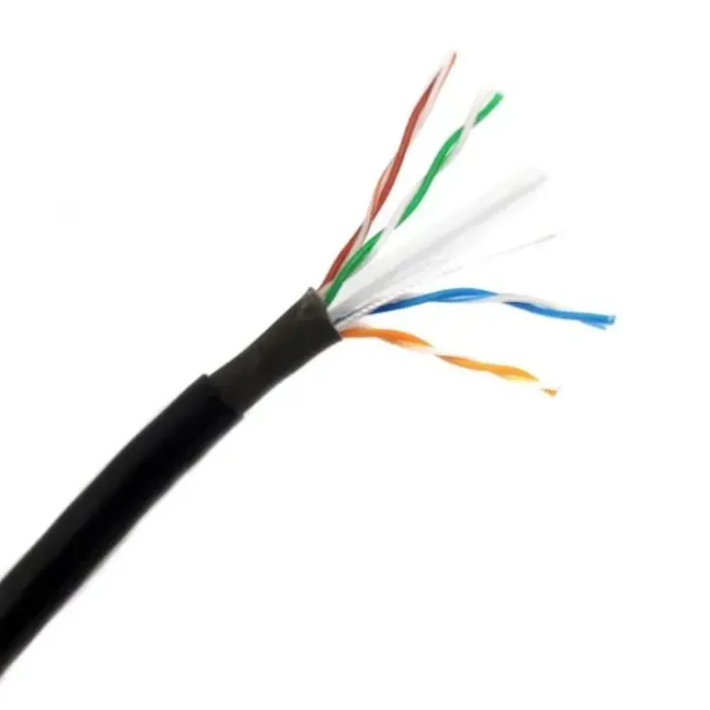 [LPSUTPCAT6EXT] CABLE UTP CATEGORIA 6 EXTERIOR ROLLO 305 METROS ALEACION 70/30 24AWG 4P*2 CCA 75 GRADOS DOBLE CHAQUETA NEGRA CARRETE MADERE