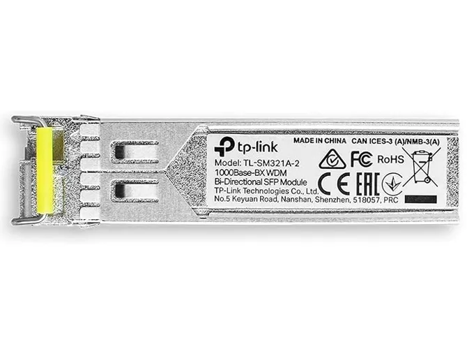 Tranceiver TP-Link TL-SM321A, SFP 1000Base-BX WDM Bidireccional, Conector LC, TX:1550nm/RX:1310nm, Monomodo, 10km (tranceiver de un solo hilo lado A)