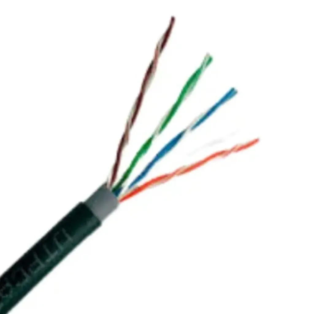 [LPSUTPCAT6100EXT] CABLE UTP CATEGORIA 6 EXTERIOR ROLLO 100 METROS ALEACION 70/30 24AWG 4P*2 CCA 75 GRADOS DOBLE CHAQUETA NEGRA EMPAQUE PE