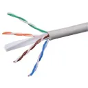 CABLE UTP CATEGORIA 6 INTERIOR ROLLO 305 METROS BC 100% COBRE 24AWG 4P*2 CHAQUETA BLANCA CAJA PULL UP