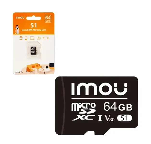 Tarjeta Memoria MicroSD IMOU Clase 10 de 64GB.