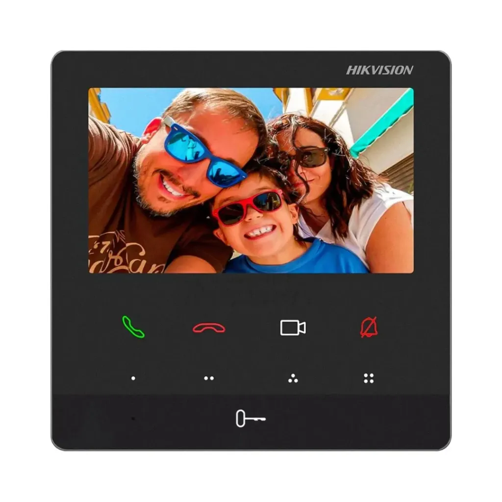 Hikvision Video Portero DS-KH6110-WE1(O-STD), Estación Interior con Botones Touch 4.3" TFT LCD,  Wi-Fi 802.11b/g/n; PoE/ 12 VDC.