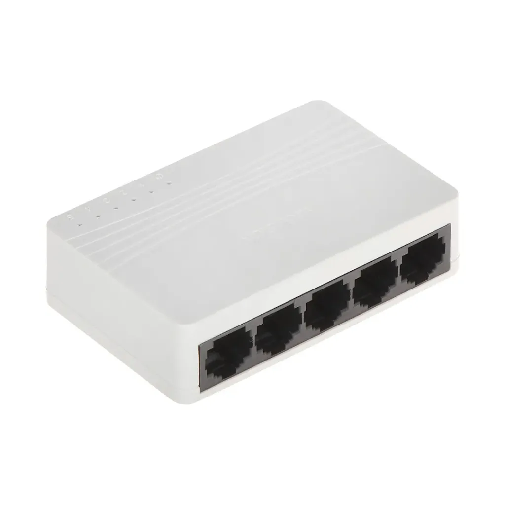 L2, Unmanaged, 5 10/100M RJ45 ports, desktop plastic switch