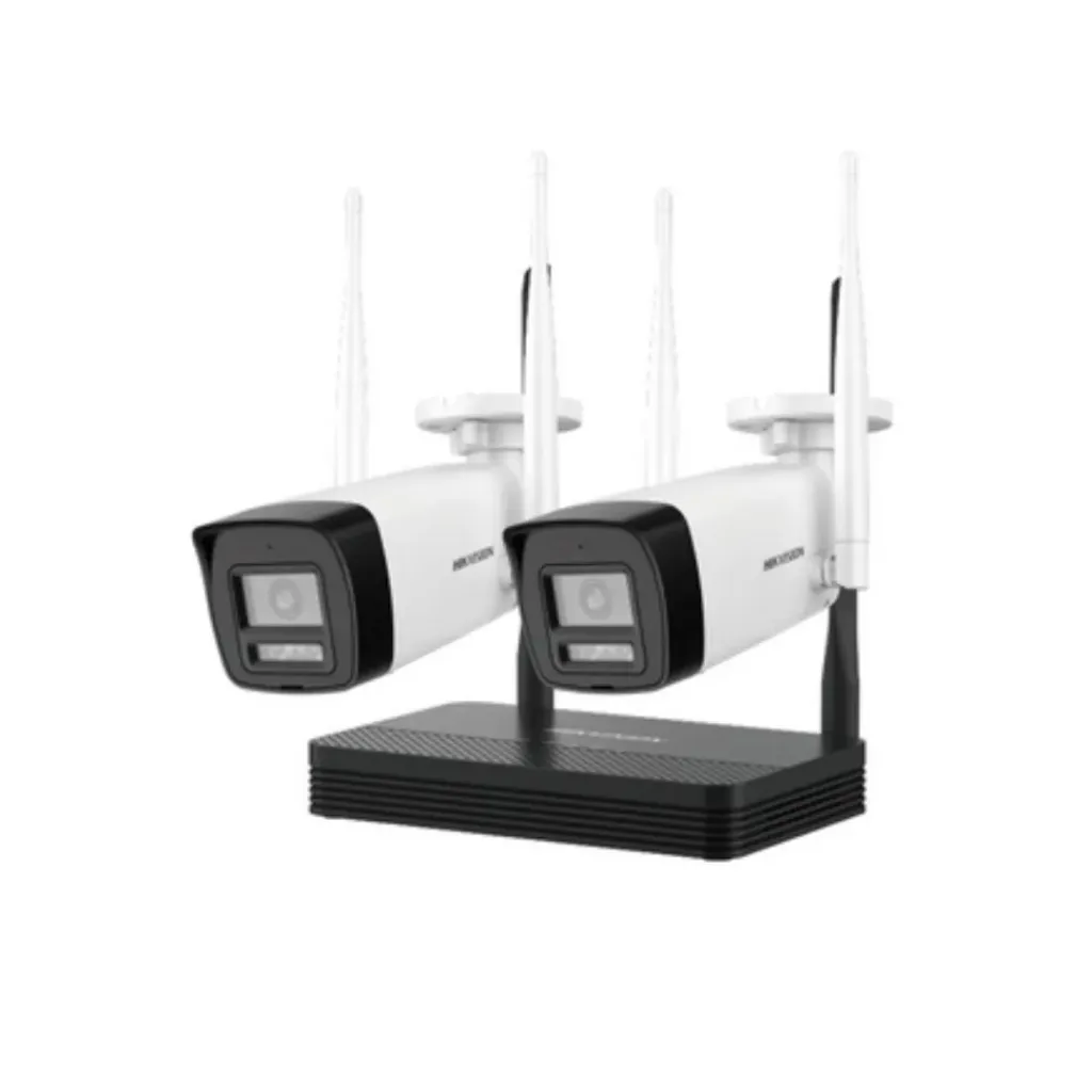 HIKVISION KIT DE NVS WIFI DE DOS BALAS H.265 DE 2 MP 2 CÁMARAS BALA FIJAS CON RESOLUCIÓN DE 2 MP Y DISTANCIA FOCAL DE 2,8 MM