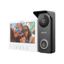 Hikvision Video Portero Kit DS-KIS213, 4 cables Calidad de vídeo HD / TVI, Plug and Play, (IP65).