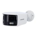 Cámara bala panorámica IP fija de 6 MP; IR/óptica; alarma de luz y sonido; micrófono incorporado