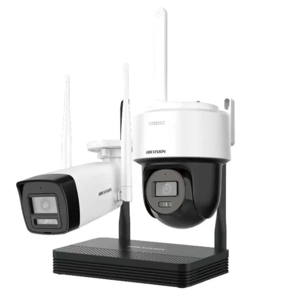 Hikvision KIT DS-J142I(STD)/NKS422W03H, Inalámbrico,1 Cámara Bala + 1 Cámara PTZ + NVS / 2MP (No Incluye SD).