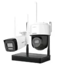 Hikvision KIT DS-J142I(STD)/NKS422W03H, Inalámbrico,1 Cámara Bala + 1 Cámara PTZ + NVS / 2MP (No Incluye SD).