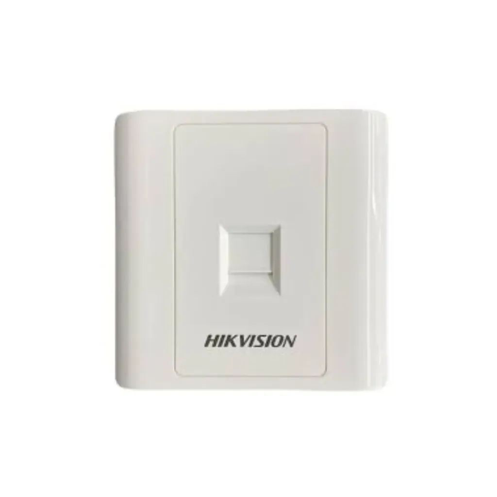 Hikvision DS-1FPA1-A(O-STD), Faceplate 1 Puerto RJ45 / Rectangular / Blanco ABS / UL94 V‑0