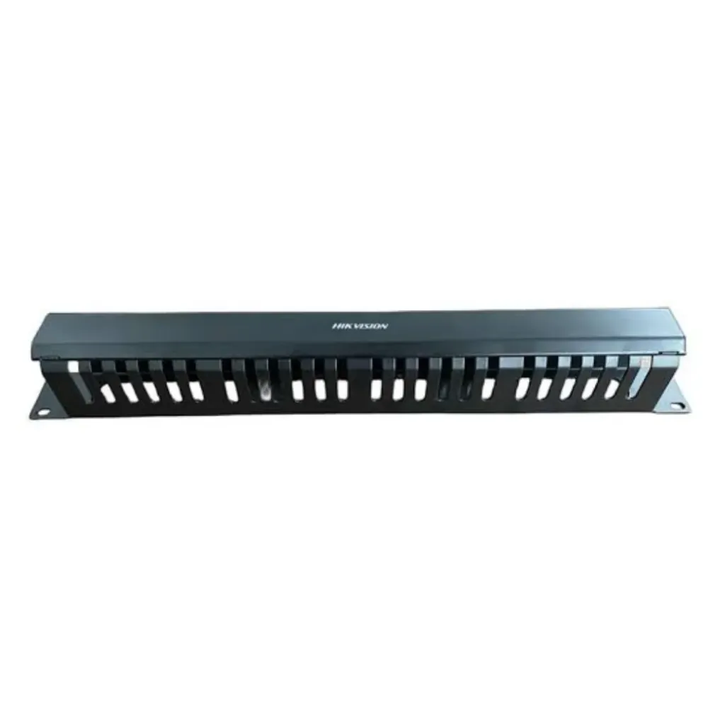 ORGANIZADOR DE CABLES HORIZONTAL 1U / 24 RANURAS / ACERO LAMINADO EN FRÍO NEGRO / DIMENSIONES 483×74×44 mm / CUMPLE RoHS
