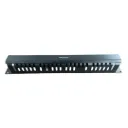 ORGANIZADOR DE CABLES HORIZONTAL 1U / 24 RANURAS / ACERO LAMINADO EN FRÍO NEGRO / DIMENSIONES 483×74×44 mm / CUMPLE RoHS