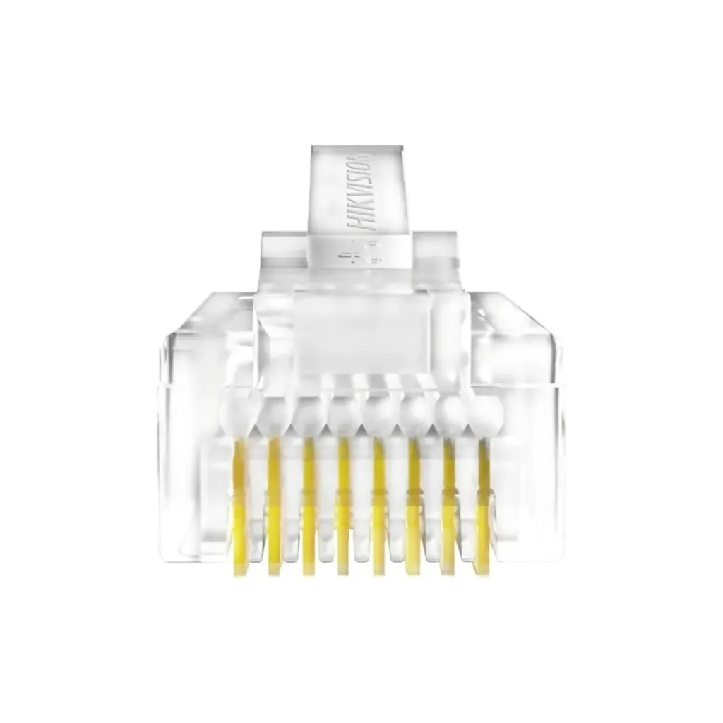 HIKVISION CONECTOR RJ45 CAT 5E / CONTACTOS ORO 15 µ” / 8 PINES / SOPORTA 1000 BASE‑T / 150 VAC / 1.5 A / POLICARBONATO UL94V‑2 / –25 °C A 55 °C