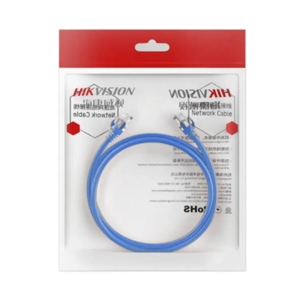 [DS-1NP6UEC0(O-STD) blue 2m] Hikvision DS-1NP6UEC0(O-STD) blue 2m, Patch-Cord Cat 6 U/UTP / Cobre Solido 24 AWG.
