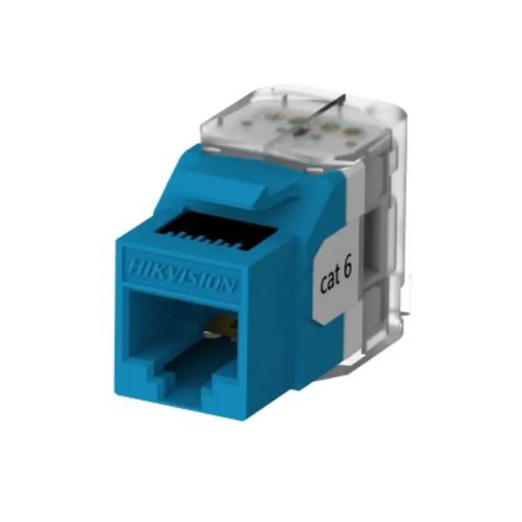 HIKVISION JACK KEYSTONE CAT 6 SIN PANTALLA / TOOL‑LESS 180 ° / CUMPLE ISO/IEC 11801 CLASE E Y ANSI/TIA‑568.2‑D