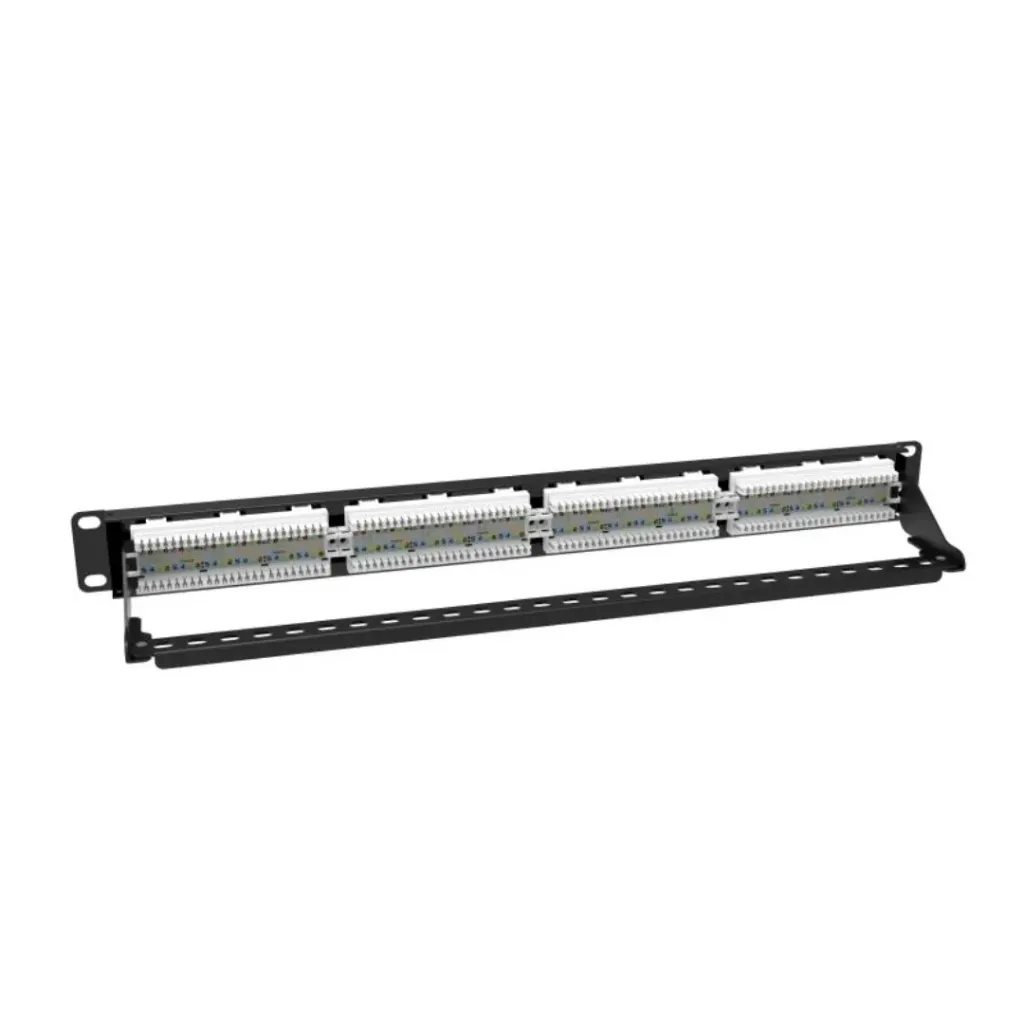 HIKVISION PATCH PANEL 24 PUERTOS CAT 6 / 1U / IDC / CUMPLE ANSI/TIA‑568.2‑D / CUERPO METÁLICO UL94V‑0 / SOPORTA CABLES 22–24 AWG